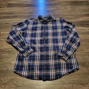 The Foundry Supply Co Flannel Button Up Shirt Mens Size Large Tall LT